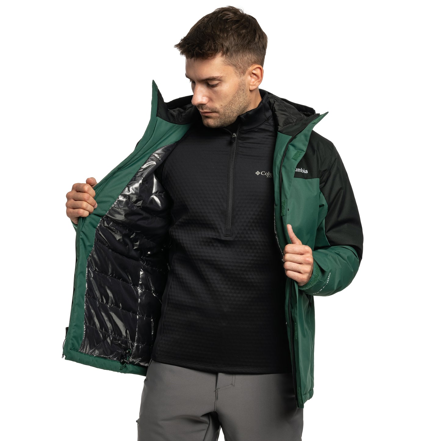 Kurtka Columbia Hikebound II Insulated Waterproof Jacket - Rain Forest/Black