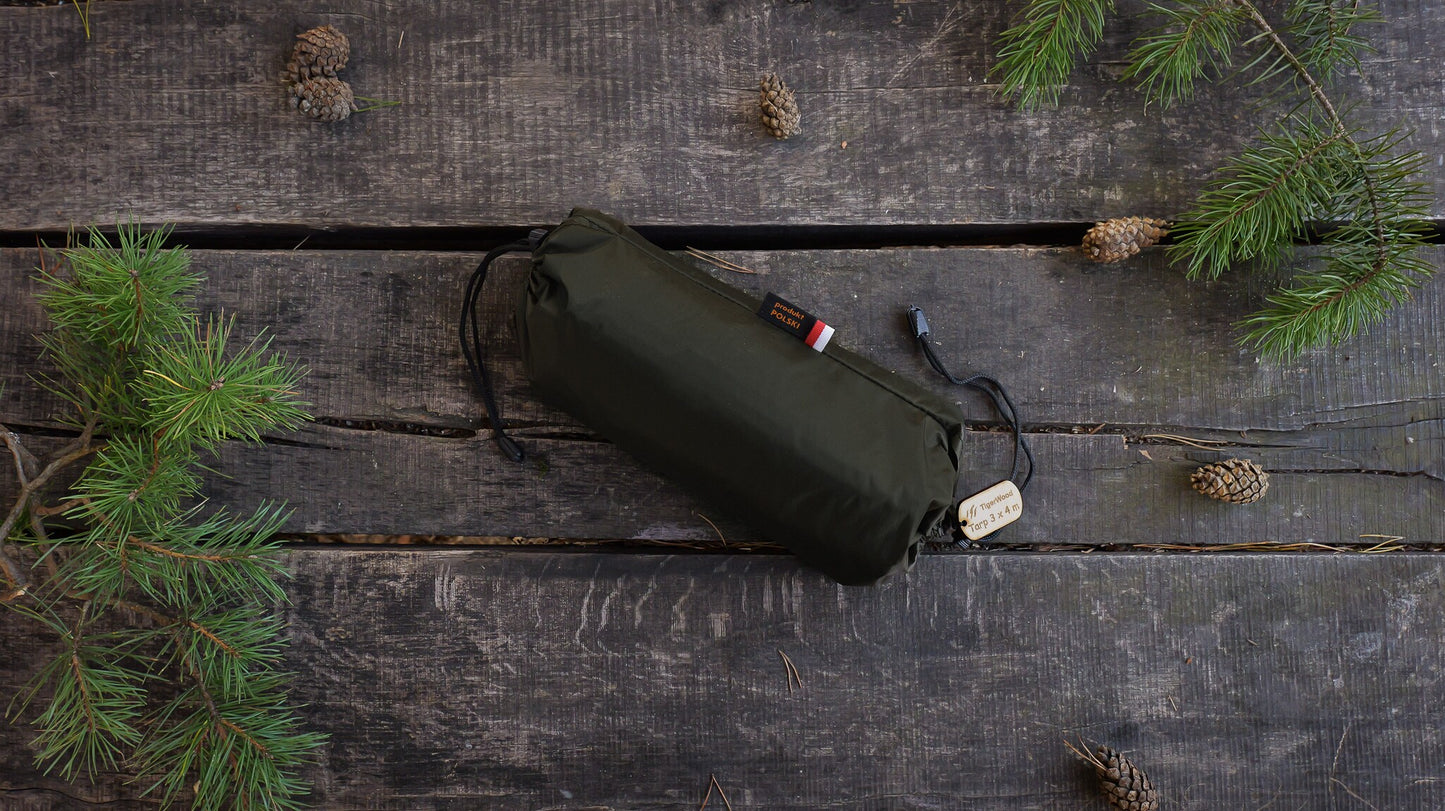 Płachta biwakowa TigerWood Tarp T2 3 x 4 m - Dark Khaki
