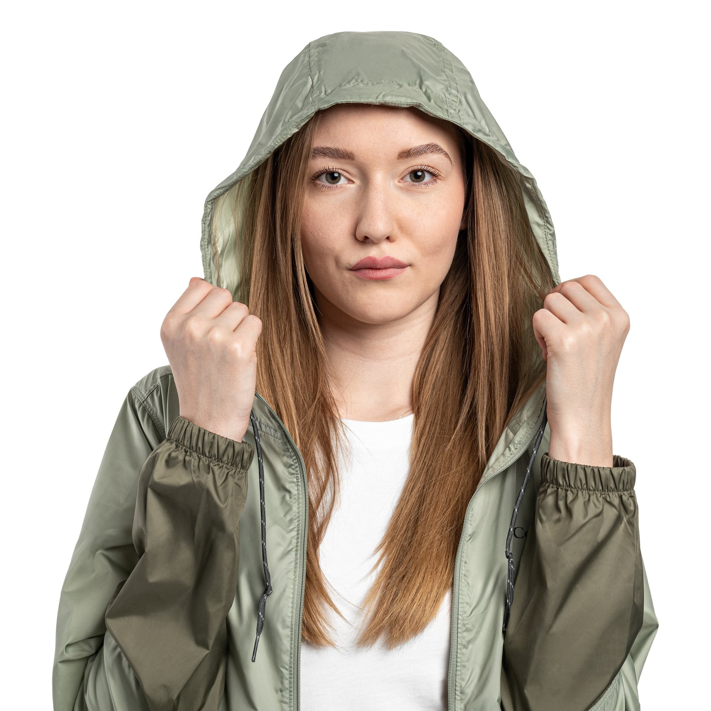 Kurtka damska Columbia Flash Forward II Hooded Windbreaker - Safari/Stone Green