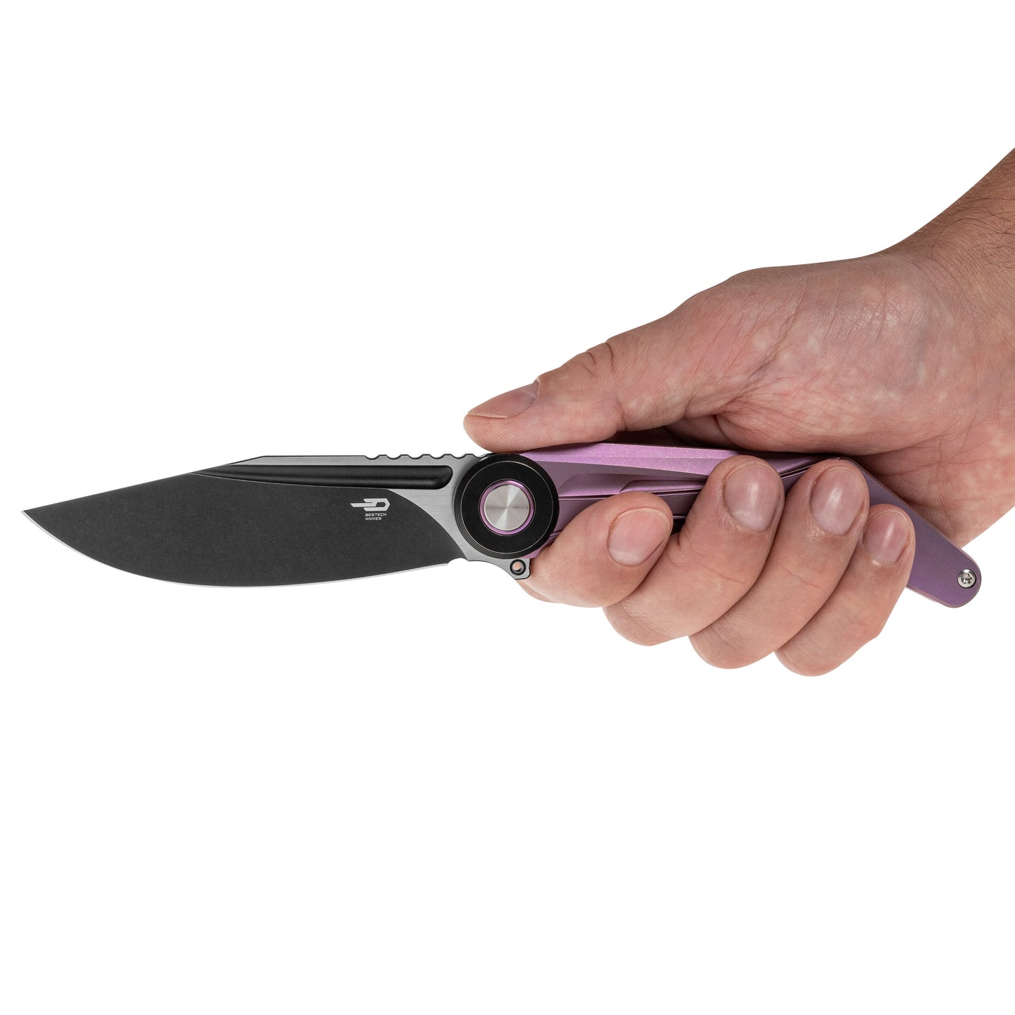 Nóż składany Bestech Knives Seraph M390 - Purple Titanium/Black Stonewash Satin