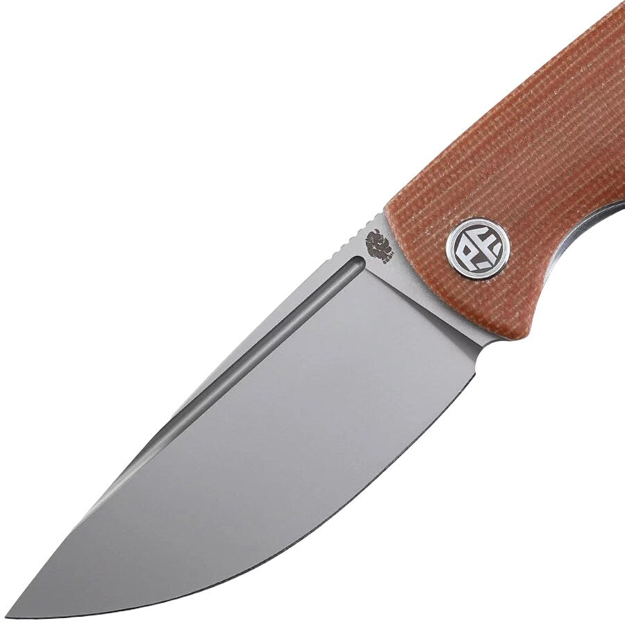 Nóż składany Petrified Fish Beluga PF-P01 - Sandblasted/Brown Micarta