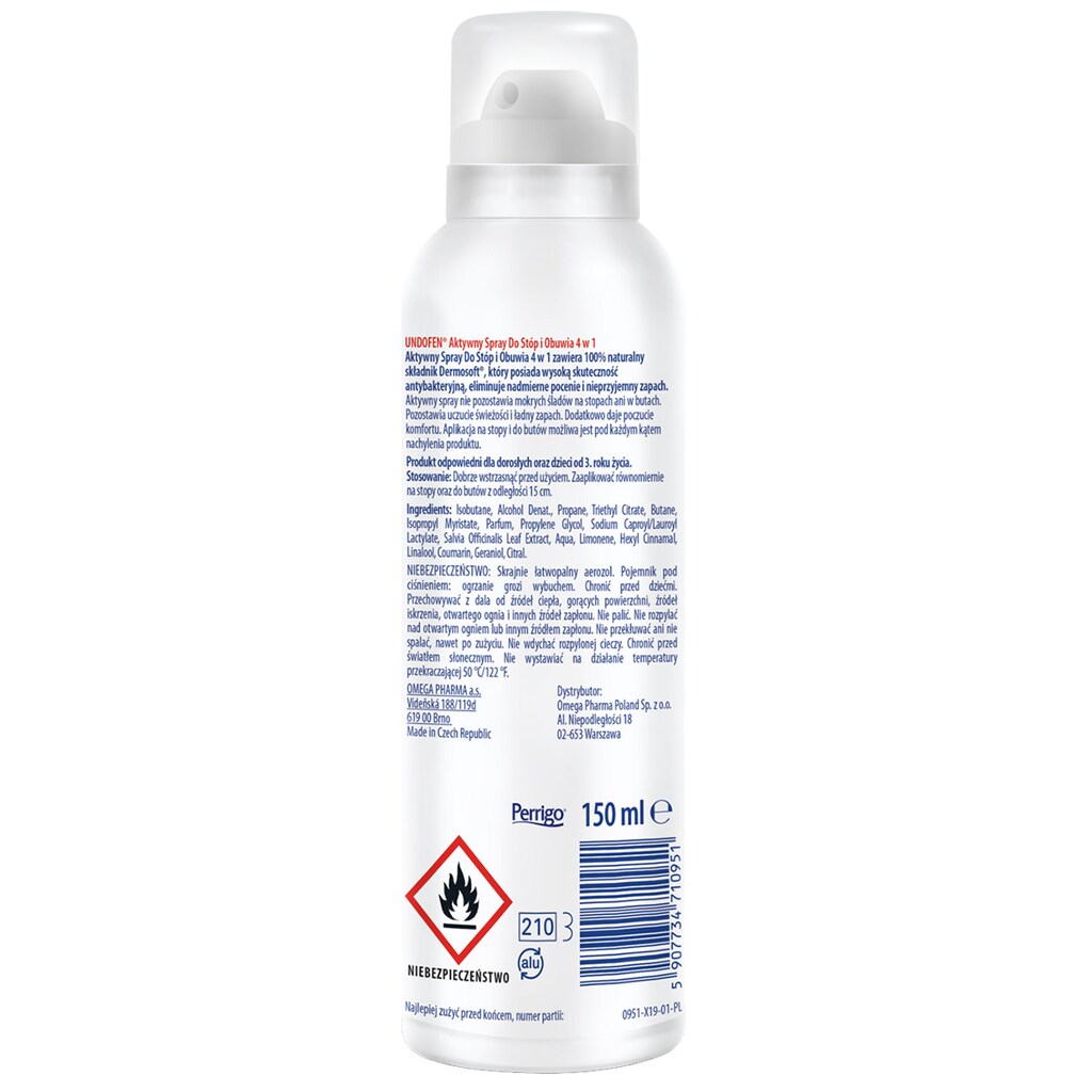 Spray do stóp i obuwia Undofen 4 in 1 150 ml