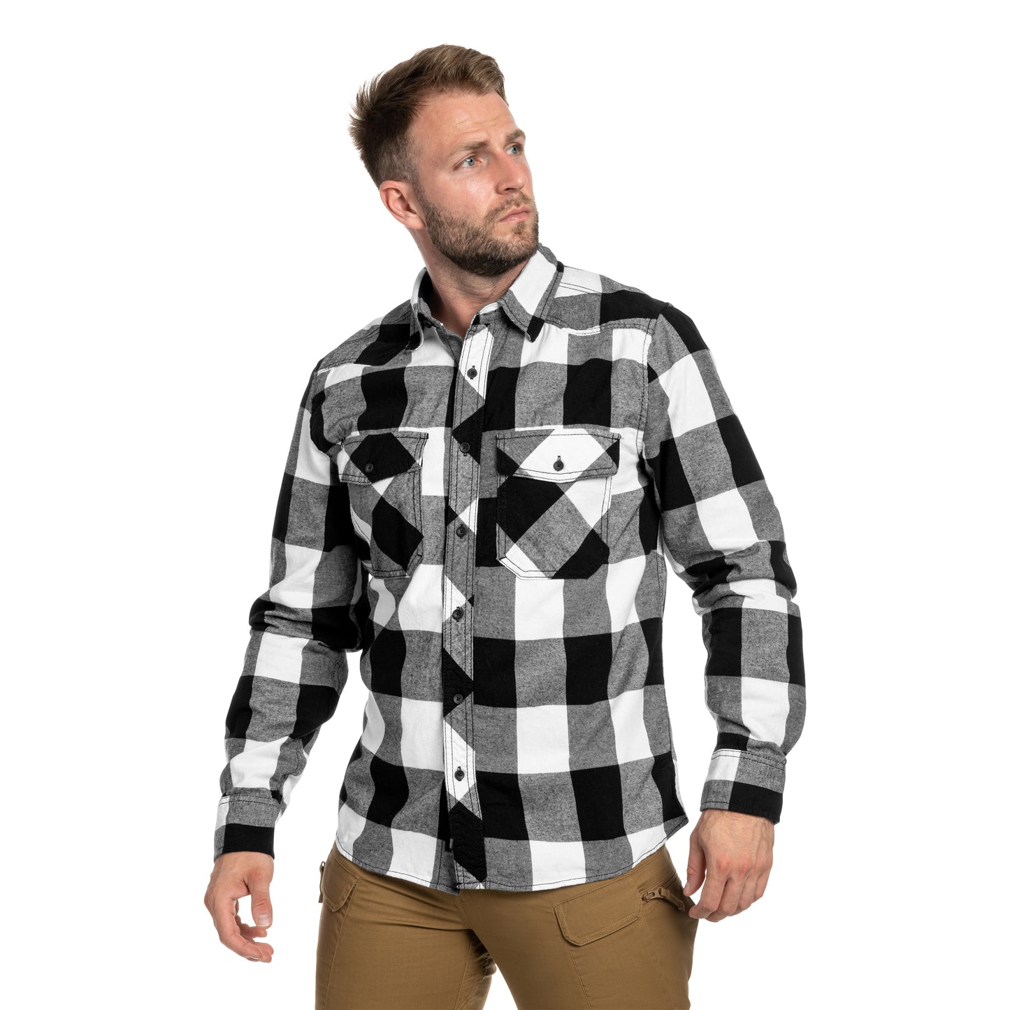 Koszula Brandit Check Shirt - White/Black