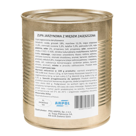 Żywność konserwowana Arpol - Zupa jarzynowa z mięsem zagęszczona 850 g