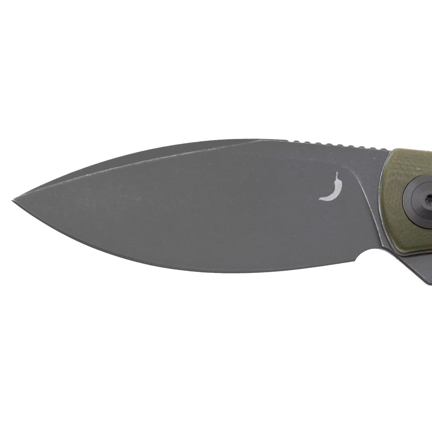 Nóż składany Trollsky Knives Mandu EVO Grey Stonewashed 14C28N/OD Green G10