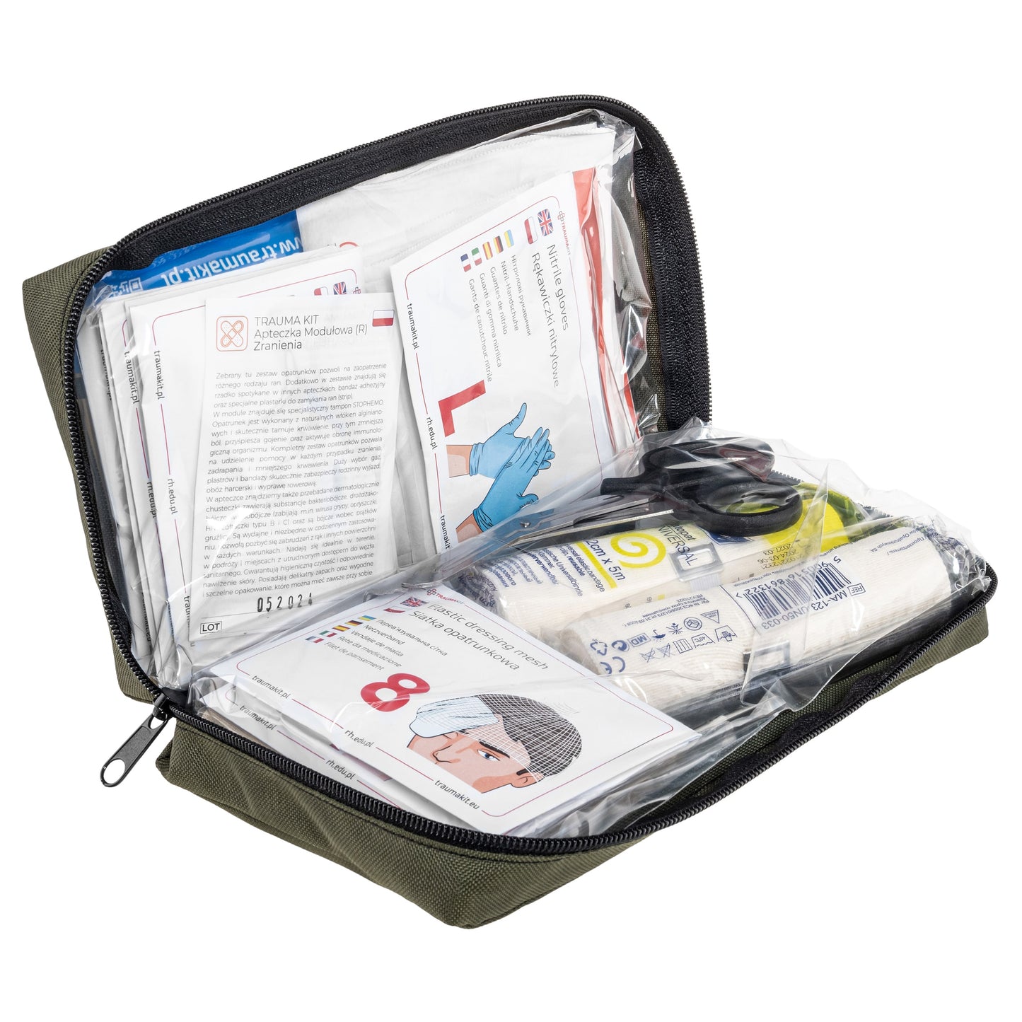 Apteczka modułowa AedMax Trauma Kit R Zielona - Zranienia