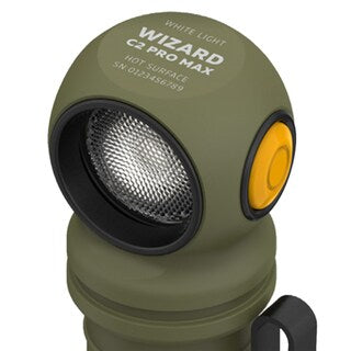 Latarka czołowa i kątowa Armytek Wizard C2 Pro Max Magnet USB White Olive - 4000 lumenów