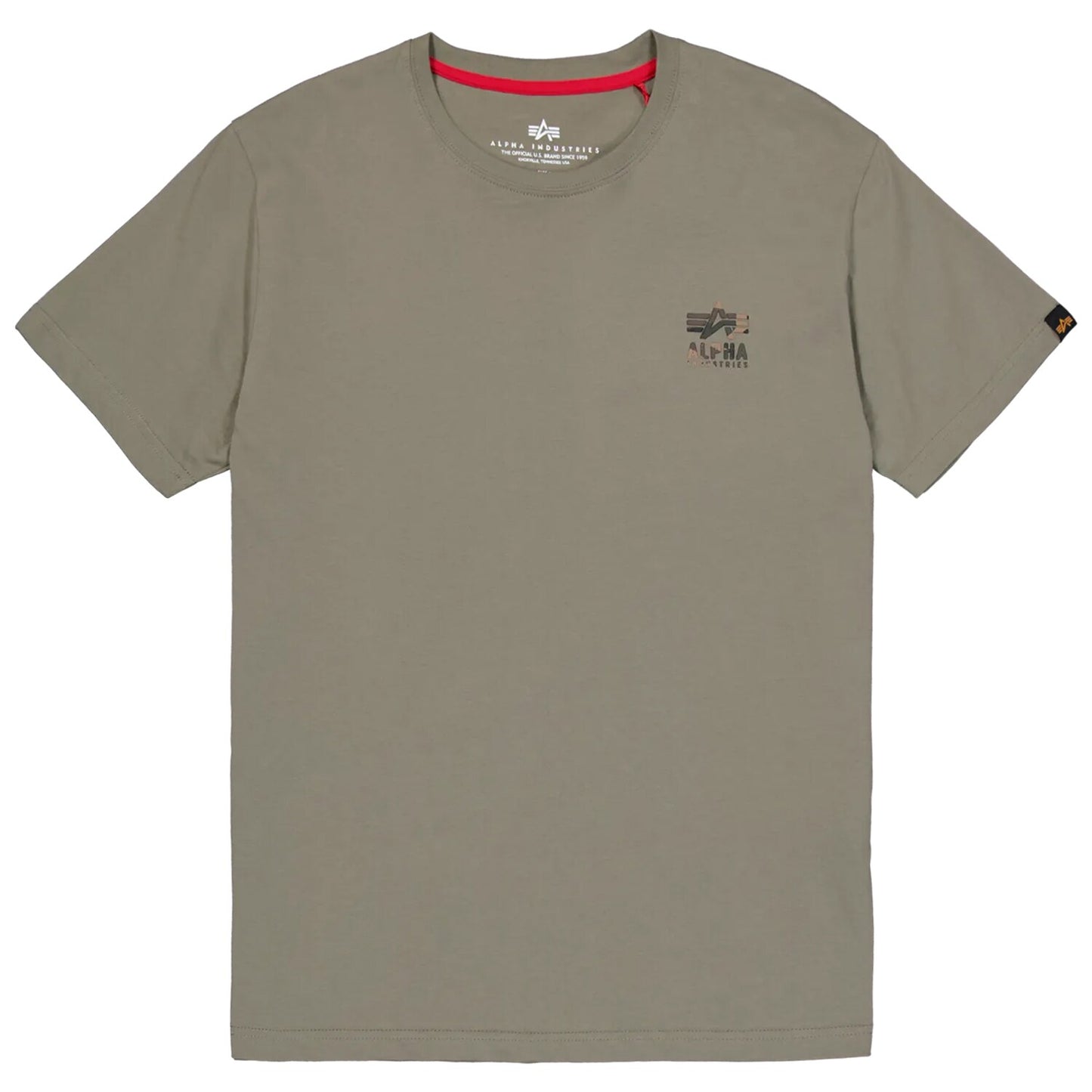 Koszulka T-shirt Alpha Industries Camo Logo Puff Print Back Print - Olive