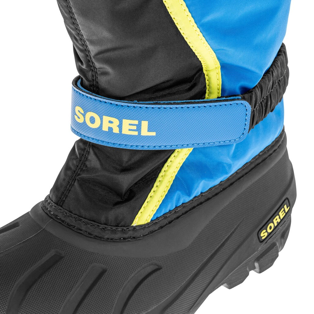 Buty śniegowce dziecięce Sorel Flurry Print Youth Boot - Black/Super Blue