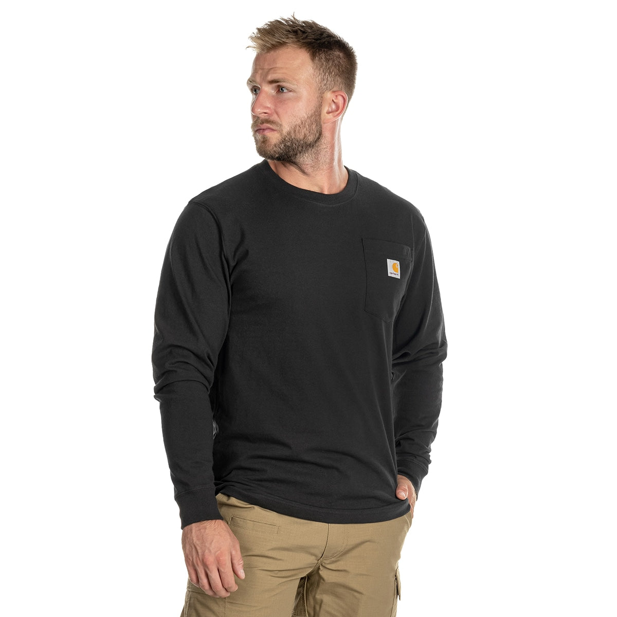 Koszulka Carhartt Heavyweight Longsleeve Pocket - Black