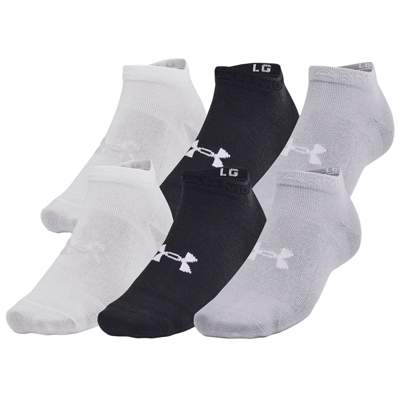 Skarpety Under Armour Essential Low Cut Black/Halo Grey - 6 par