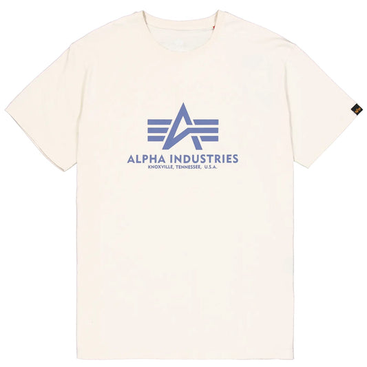 Koszulka T-shirt Alpha Industries Basic - Vintage White/Night Purple