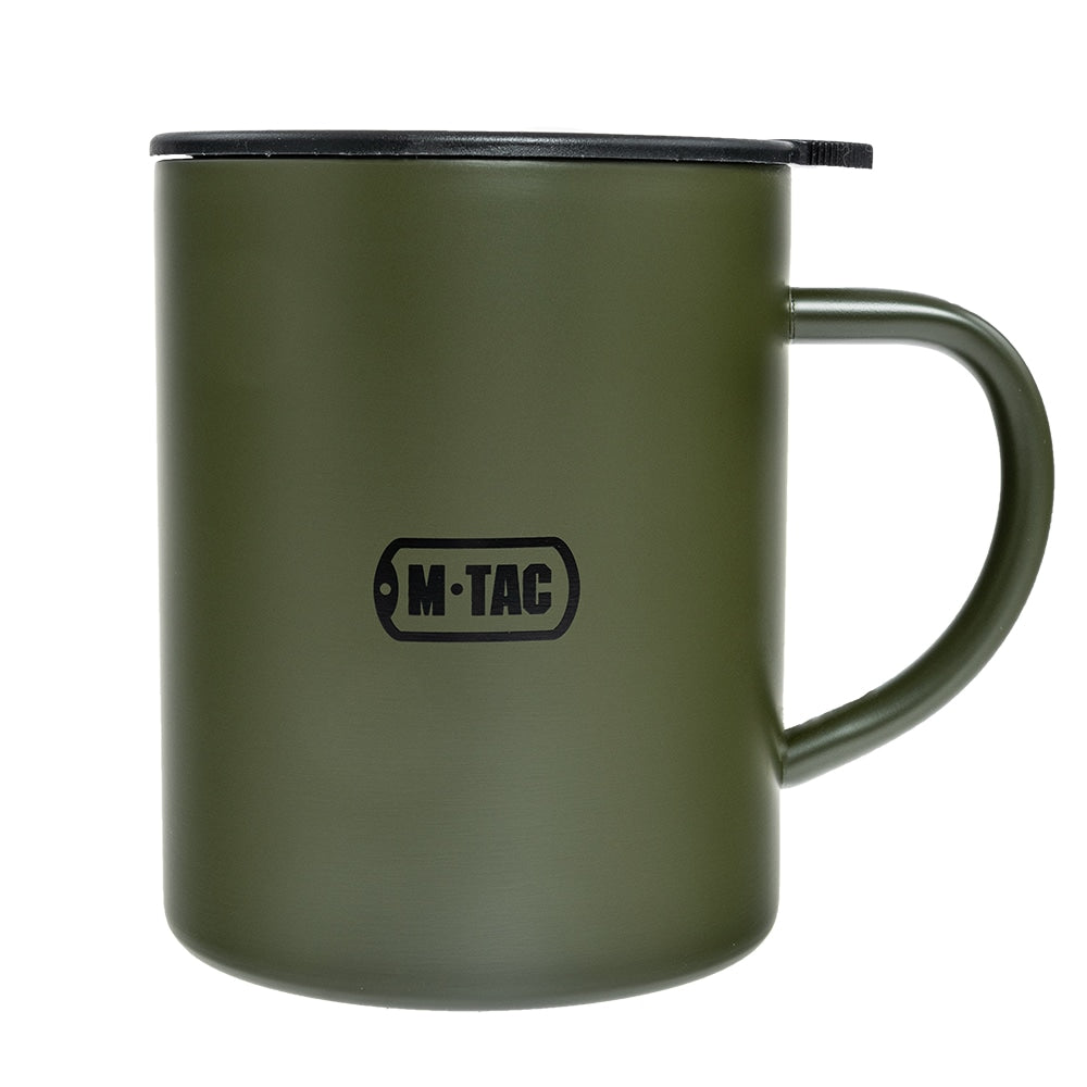 Kubek termiczny M-Tac z pokrywką 400 ml - Olive