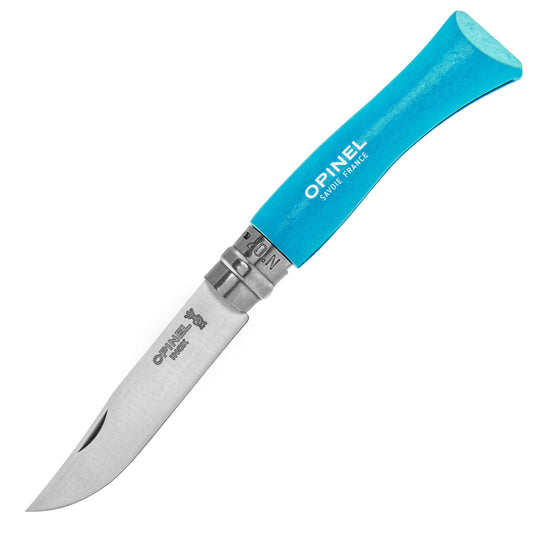 Nóż składany Opinel No.7 Colorama Inox blister - Cyan Blue