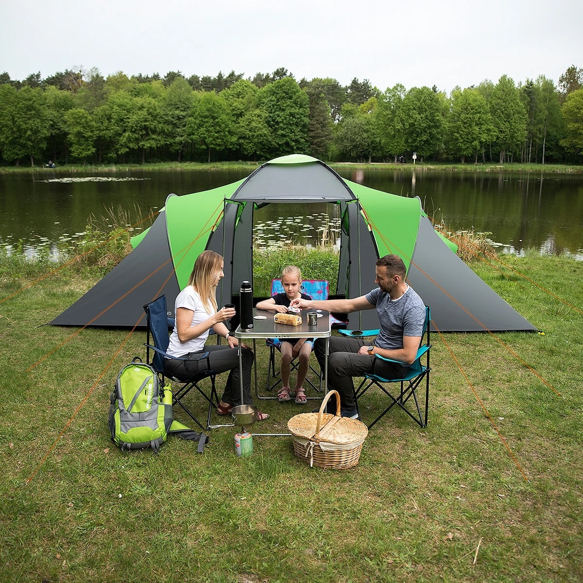 Namiot 4-osobowy Nils Camp Highland IV NC6431 - Zielono-Szary