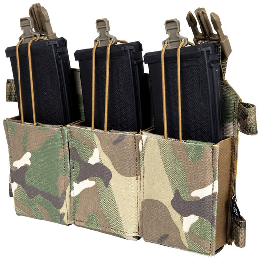 Potrójna ładownica Primal Gear elastyczna na magazynki karabinowe - MultiCam