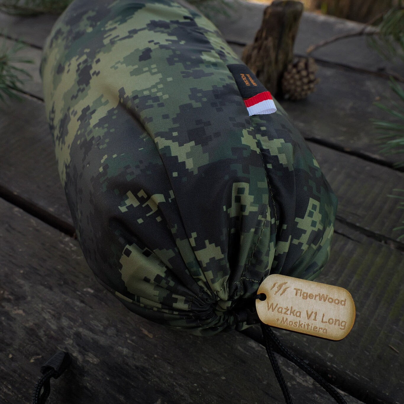 Hamak TigerWood Ważka V1 Long Camo - z moskitierą