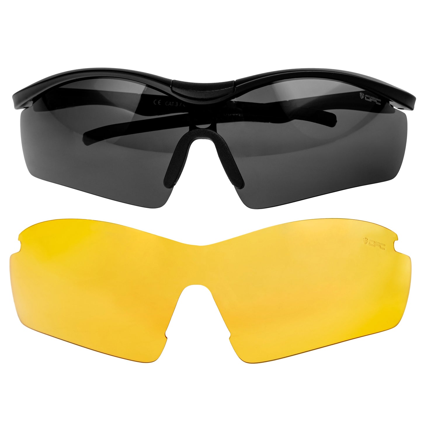 Okulary przeciwsłoneczne OPC Extreme Raptor Matt Black Green/Yellow z polaryzacją