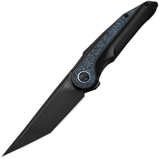 Nóż składany Bestech Knives Blind Fury - Black Stonewash/Black Titanium Sky Blue Marble Carbon Fiber