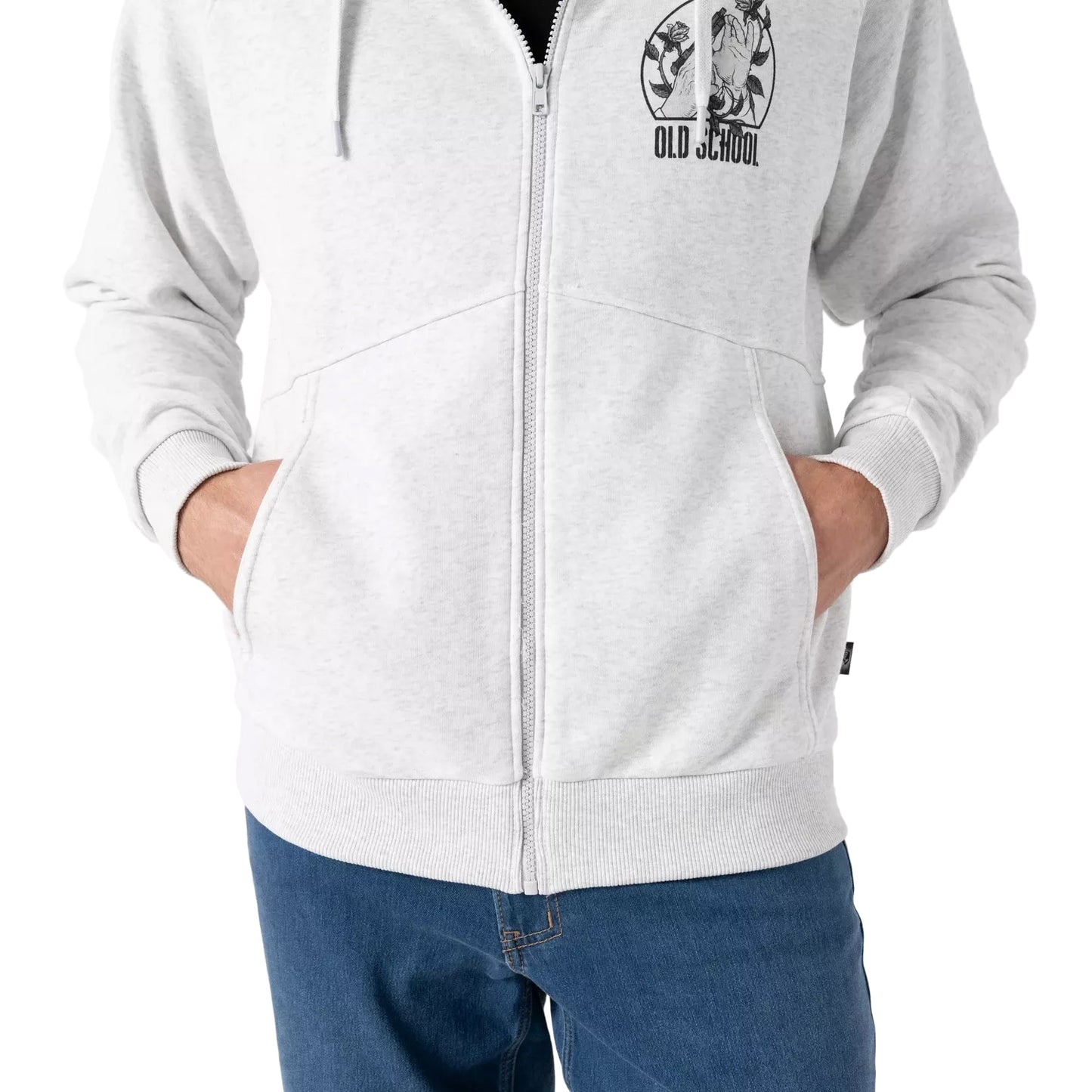 Bluza Helikon Full-Zip Old School - Light Grey Melange