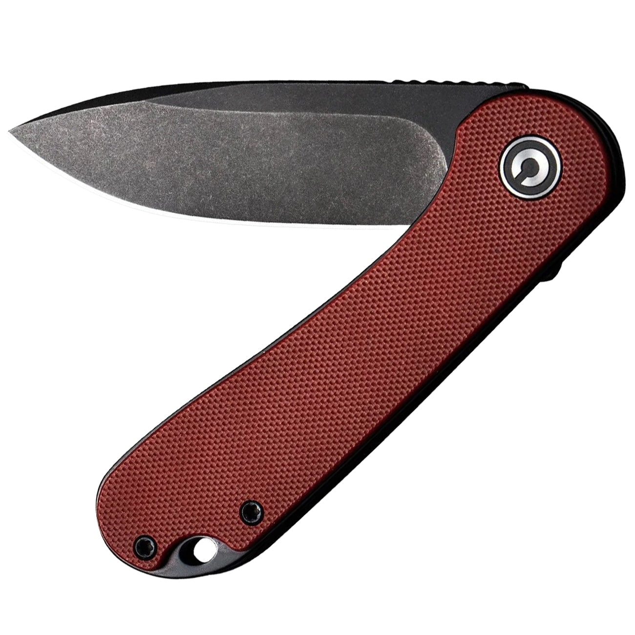 Nóż składany Civivi D2 Elementum Flipper C907A-1 - Black Stonewashed/Burgundy G10