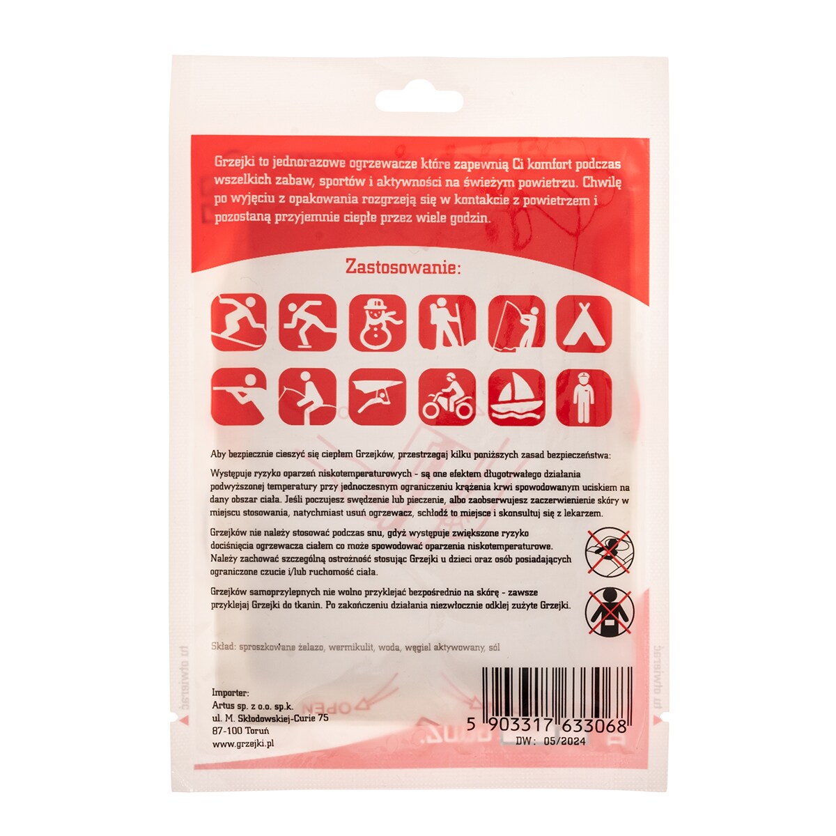 Ogrzewacz chemiczny Grzejki do ciała - 2 szt