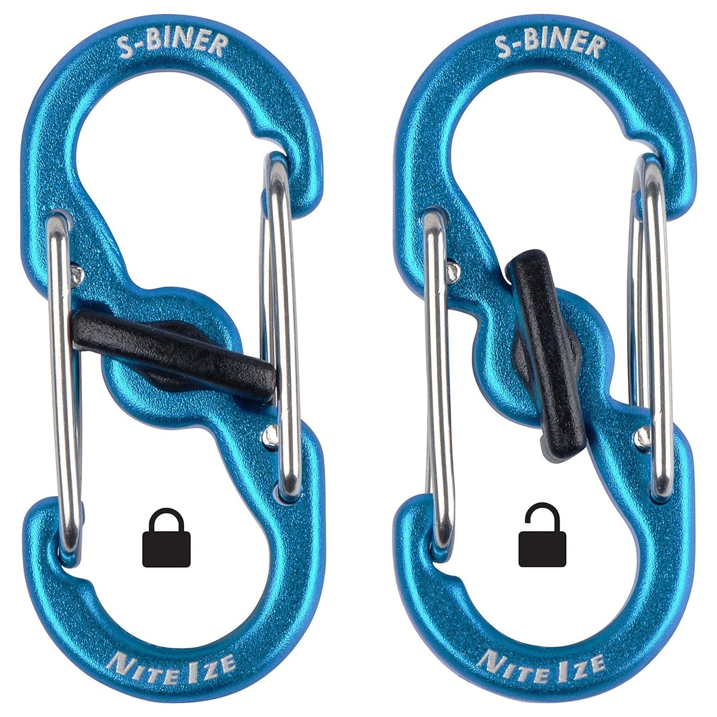 Karabińczyk Nite Ize S-Biner TagLock Aluminum Blue - 2 szt.