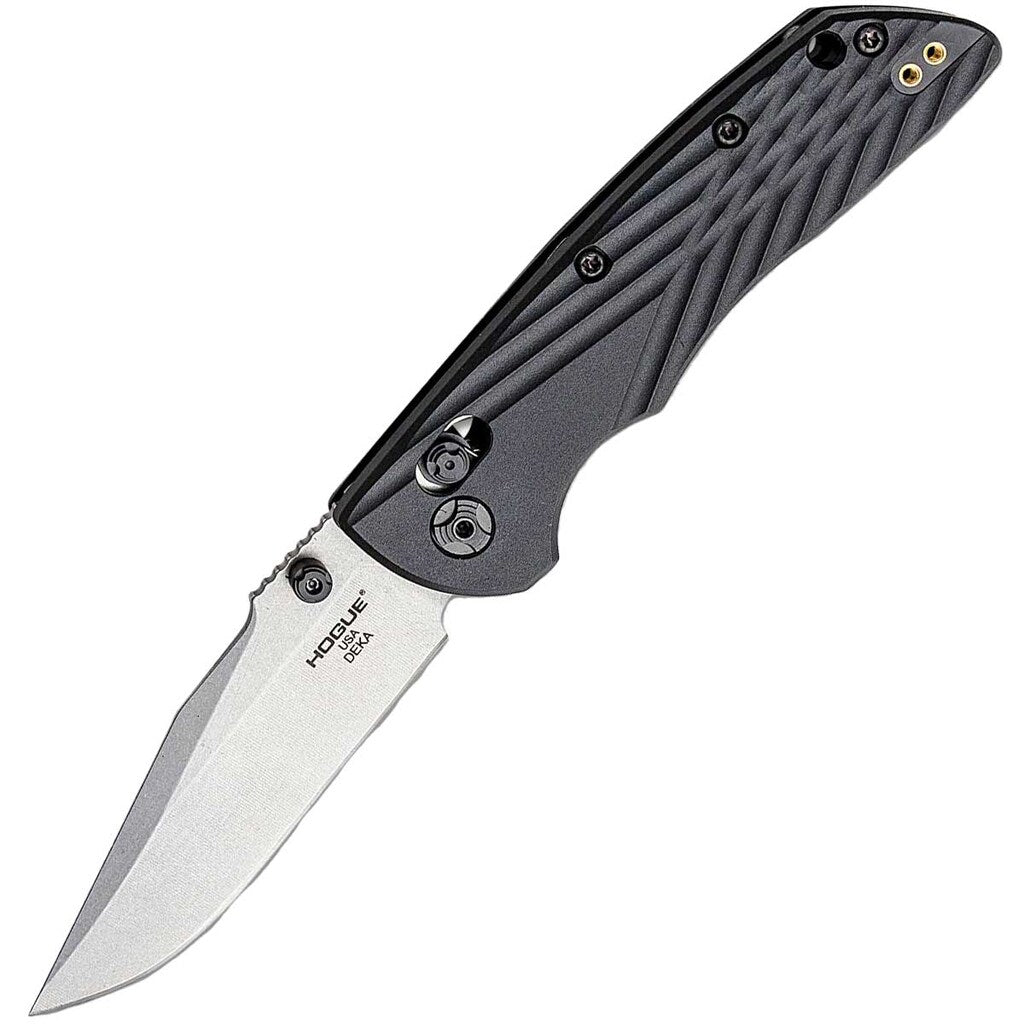 Nóż składany Hogue Deka 3,25" Clip-Point Tumbled Stoned - Black