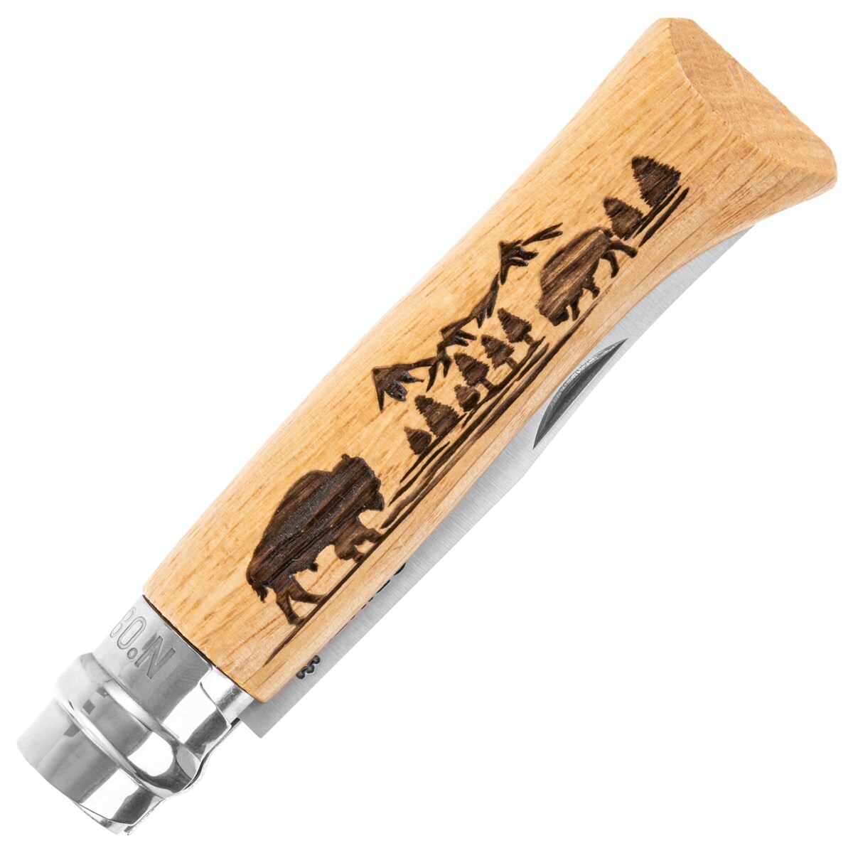 Nóż składany Opinel No.8 Animalia - Buffalo
