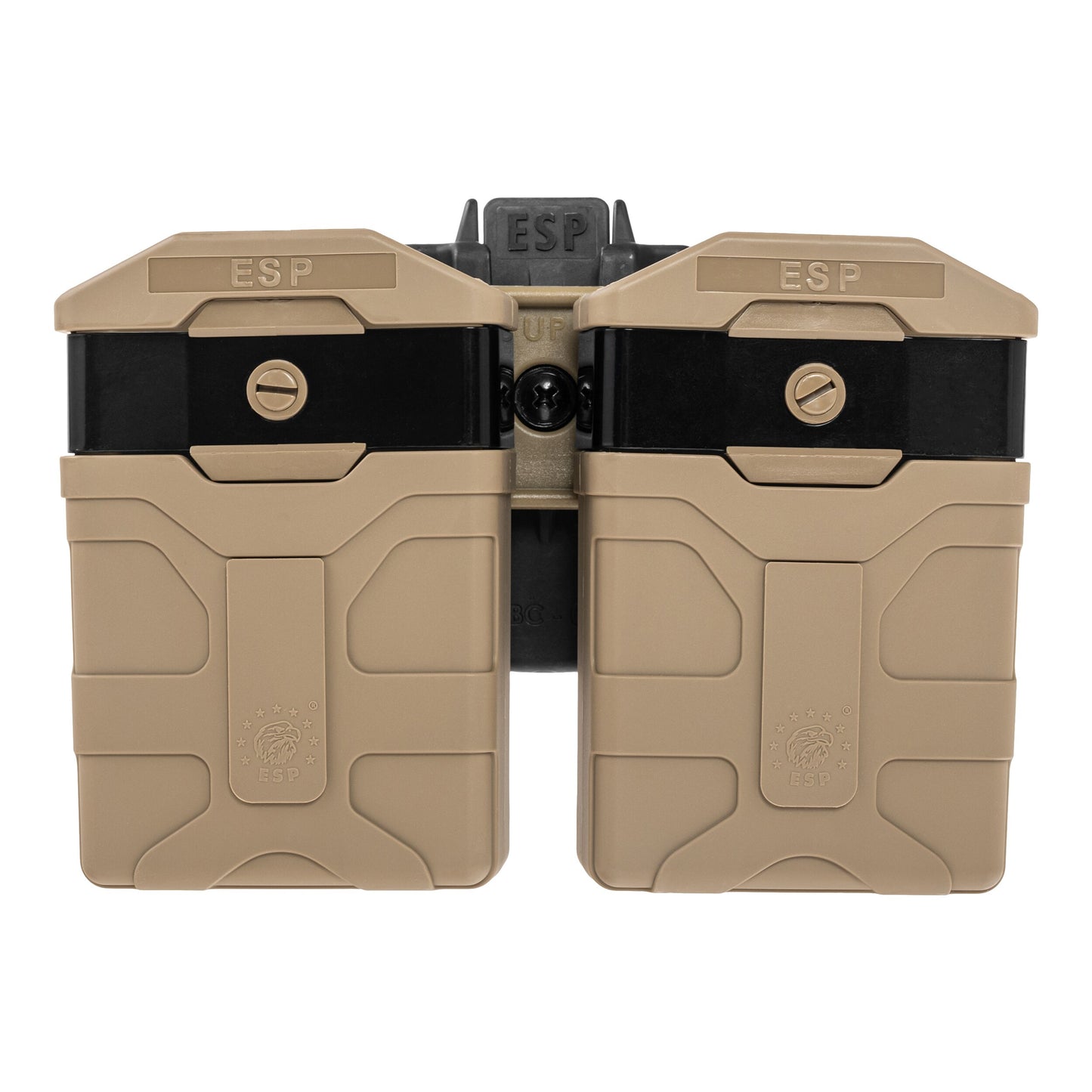 Podwójna ładownica obrotowa ESP z montażem UBC-08 na magazynki AR-15 - Khaki