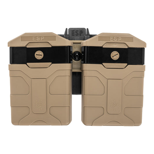 Podwójna ładownica obrotowa ESP z montażem UBC-08 na magazynki AR-15 - Khaki