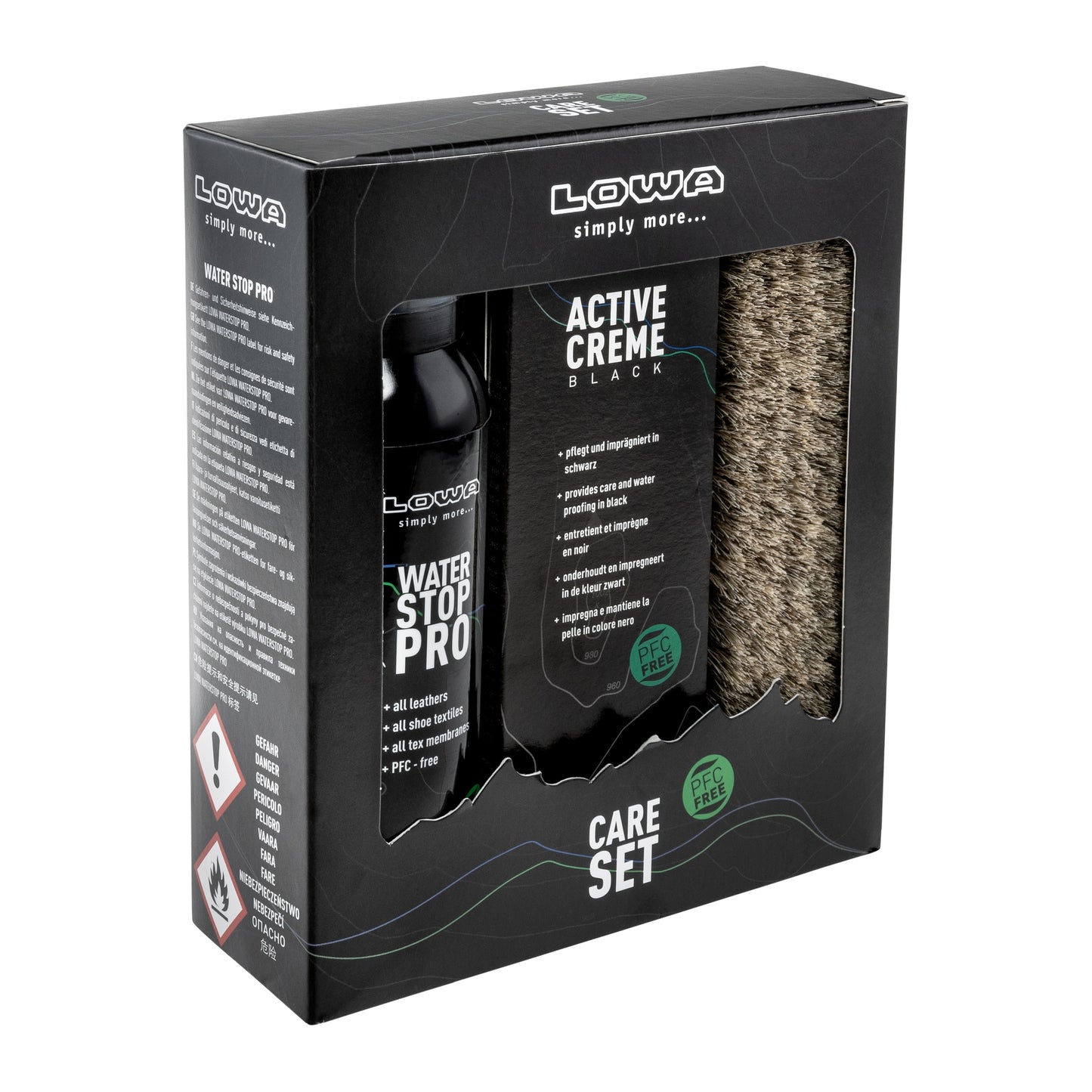 Buty damskie Lowa Renegade GTX MID - Deep Black + Care Set Lowa do czyszczenia obuwia - zestaw