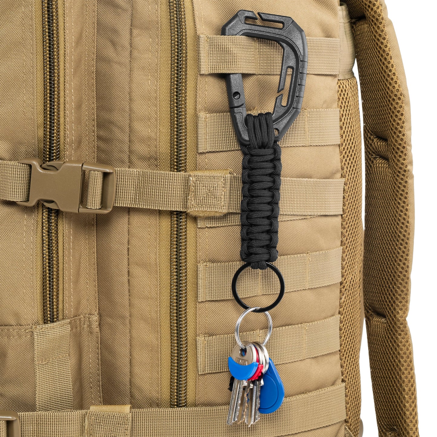 Brelok Mil-Tec Paracord z karabinczykiem MOLLE - Black