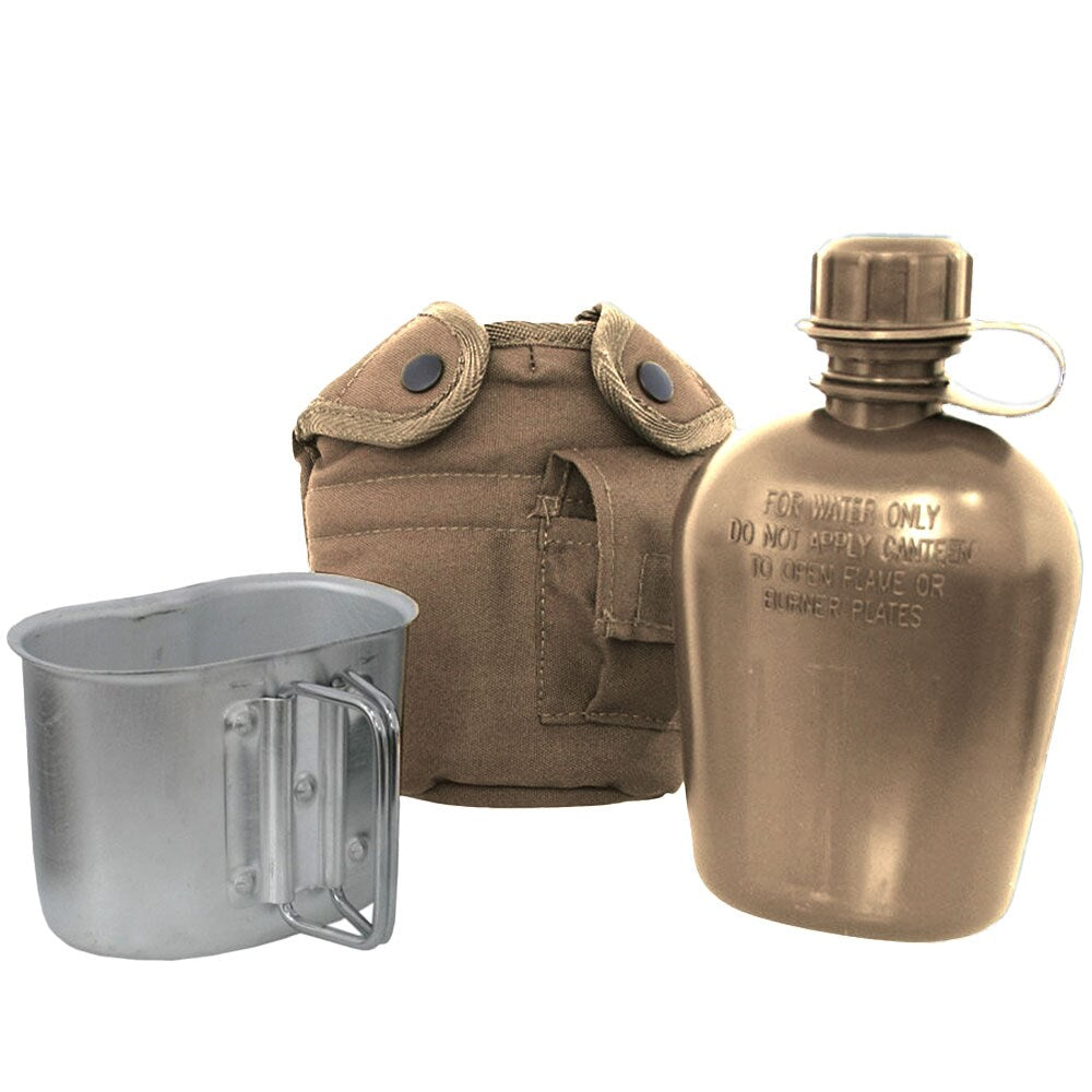 Manierka Mil-Tec US Plastic Canteen z pokrowcem i kubkiem - Coyote