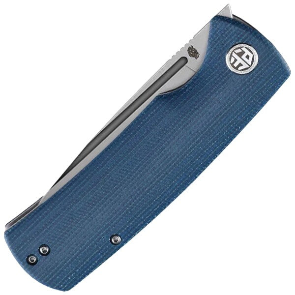 Nóż składany Petrified Fish Beluga PF-P01 - Sandblasted/Blue Micarta