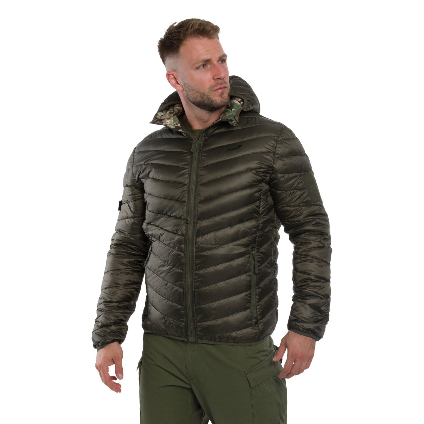 Kurtka puchowa dwustronna Texar Reverse - Olive/Arid MC Camo