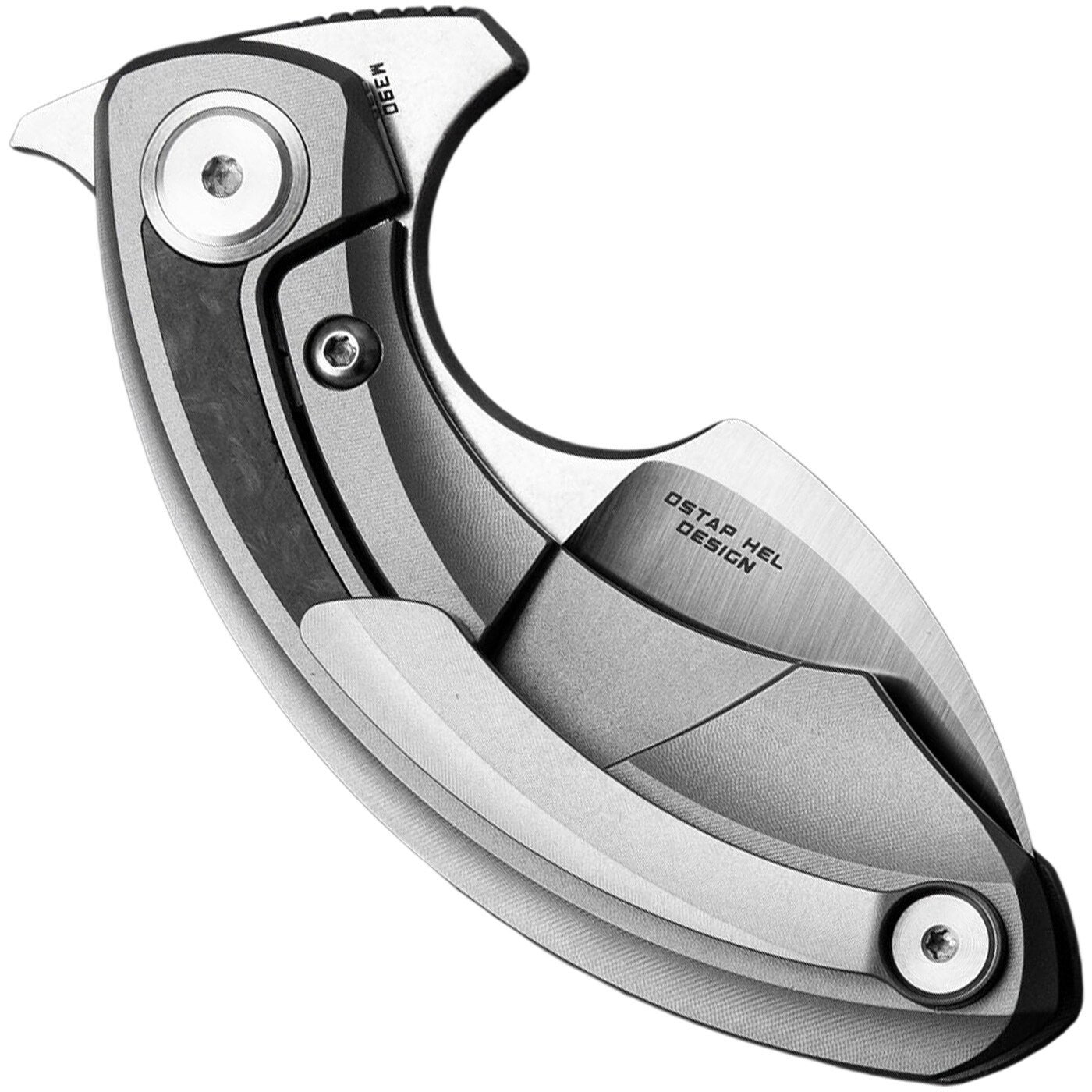 Nóż składany Bestech Knives Strelit - Satin/Grey Titanium Black Marble Carbon Fiber