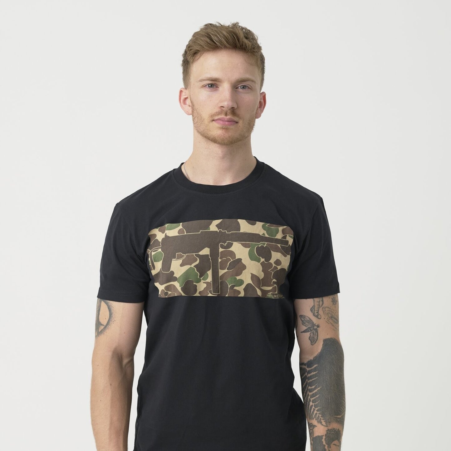 Koszulka T-Shirt Helikon Grease Gun - Black/Duck Hunter