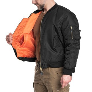 Kurtka MFH MA-1 US Flight Jacket - Black
