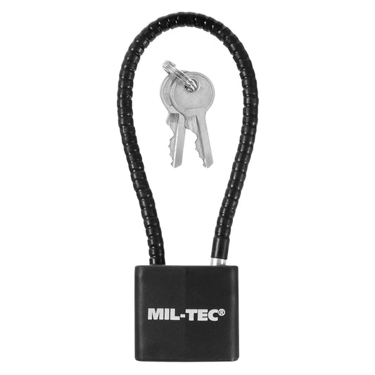 Kłódka Mil-Tec z linką 20 cm - Black