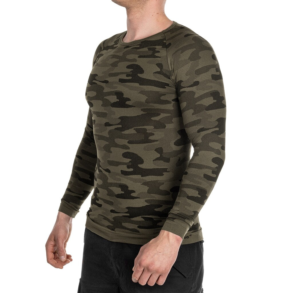Koszulka termoaktywna z długim rękawem Sesto Senso Thermo Active - Camo Khaki