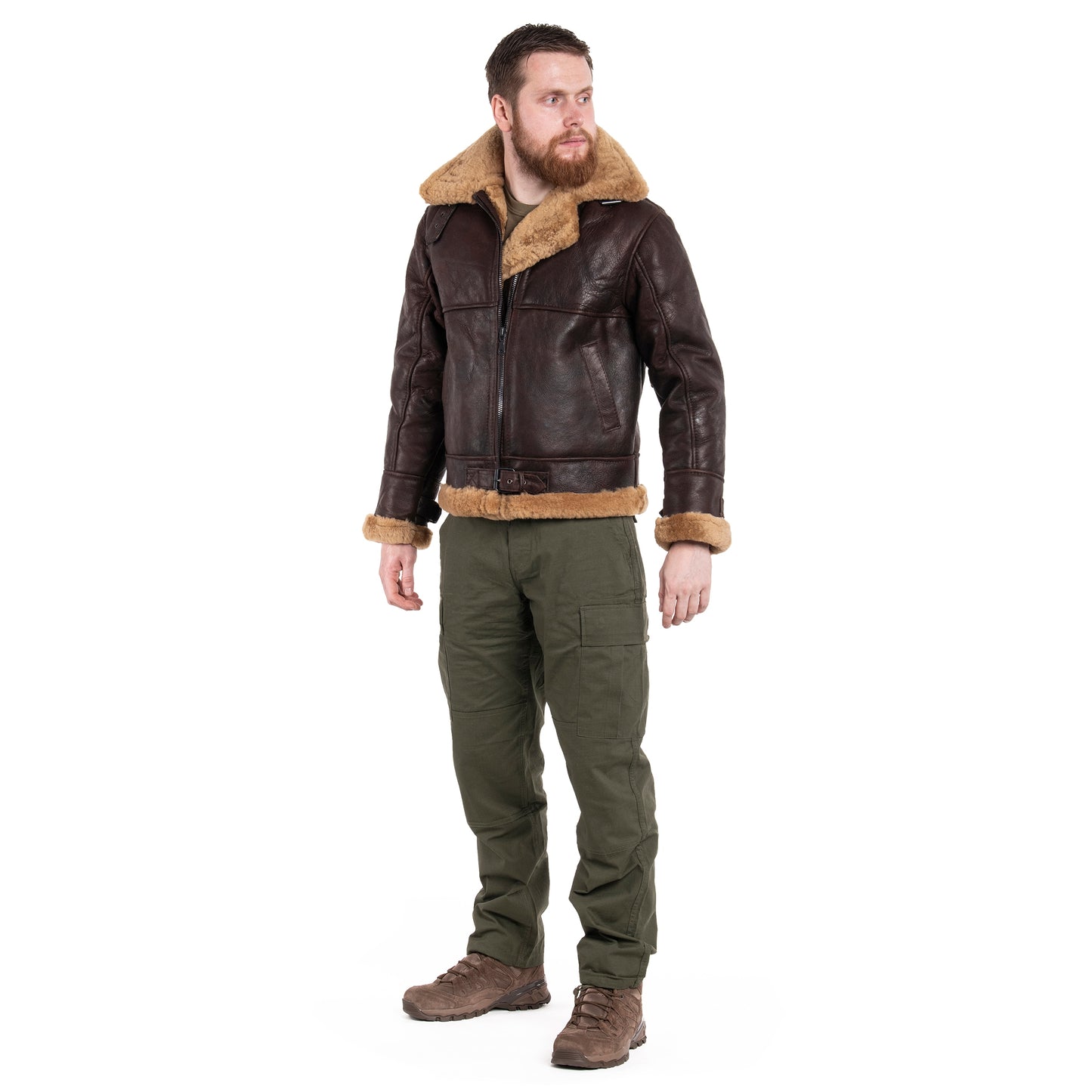 Kurtka skórzana Mil-Tec US B46 Sheepskin - Brown