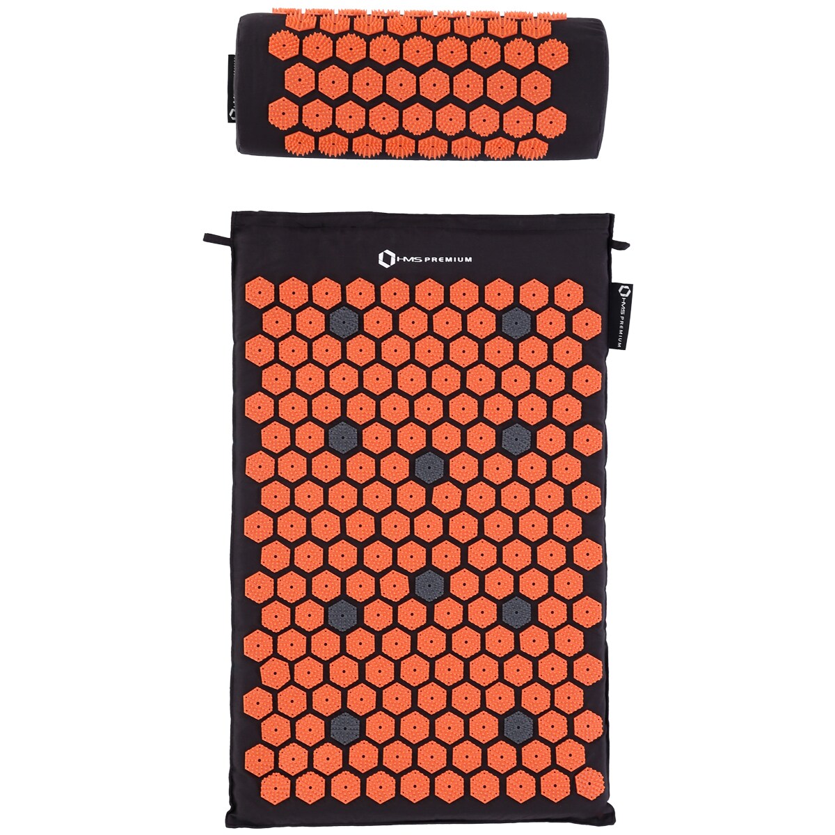 Mata z poduszką do akupresury HMS Premium AKM01 - black/orange