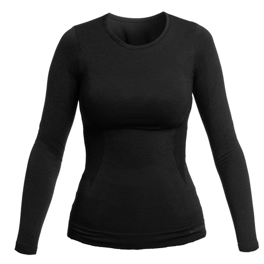 Koszulka termoaktywna damska Brubeck Comfort Wool - Czarna