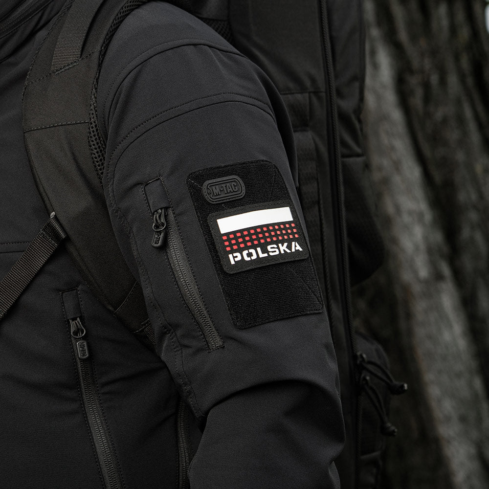 Naszywka M-Tac Flaga Polska Laser Cut - Black/White/Red