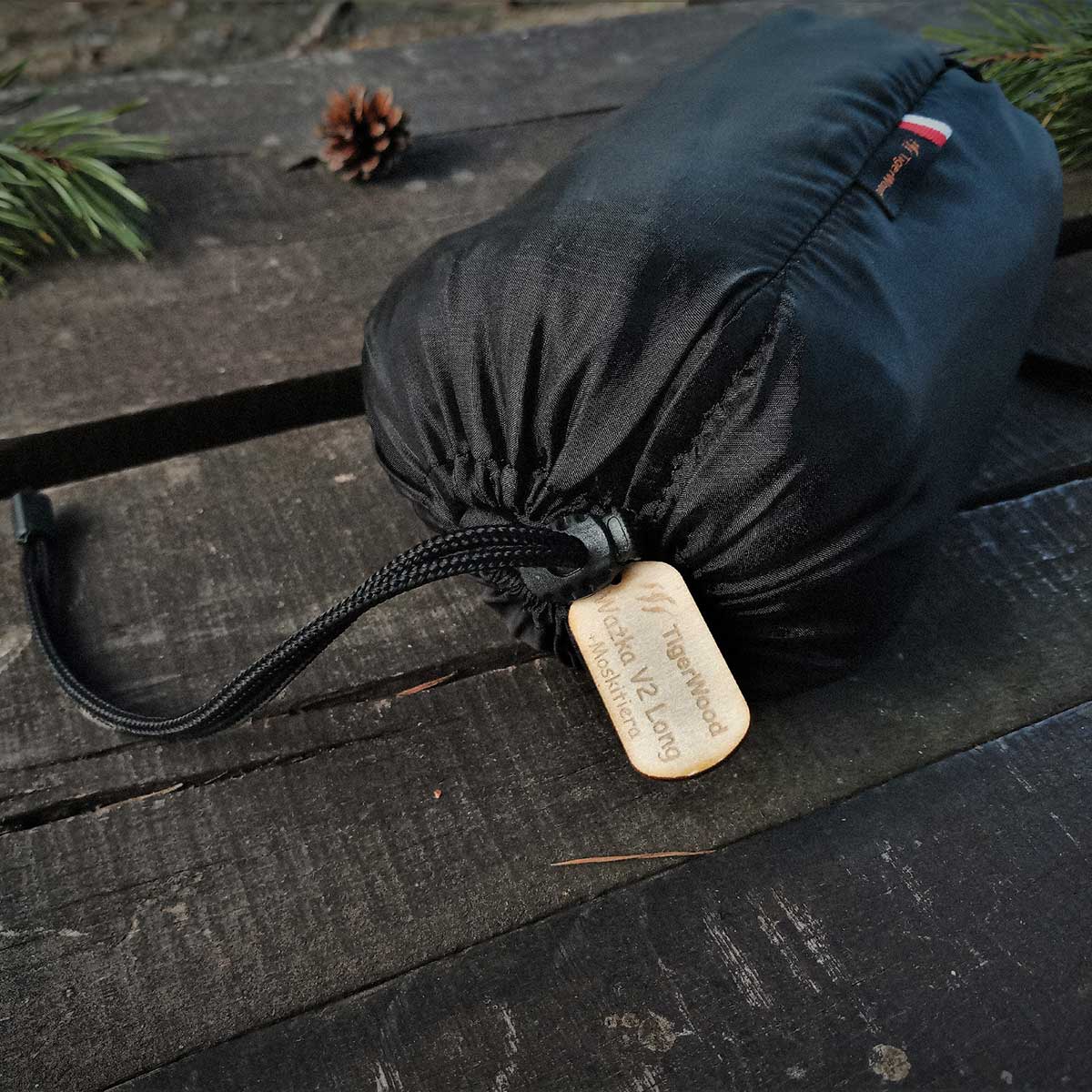 Hamak ultralekki TigerWood Ważka V2 Long Black - z moskitierą