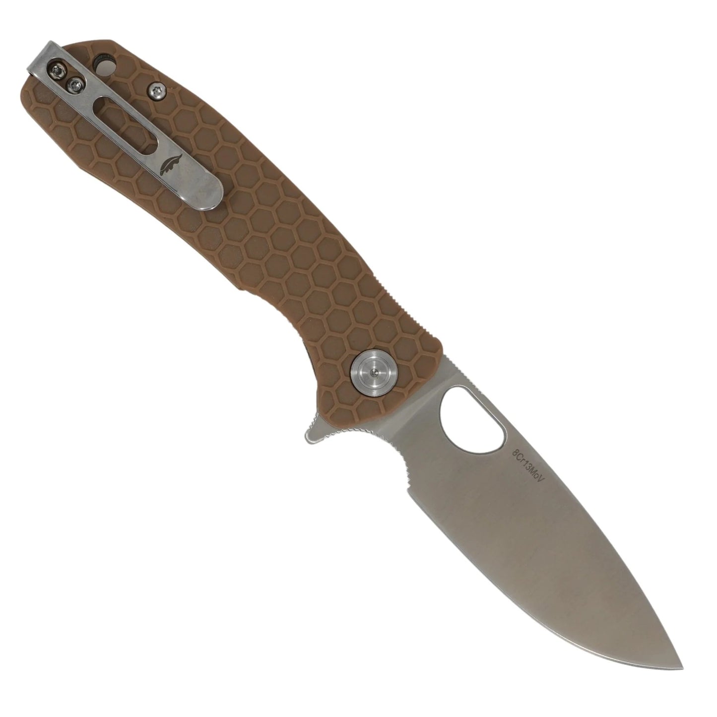 Nóż składany Honey Badger Drop-Point Flipper Medium 8Cr13MoV - Tan
