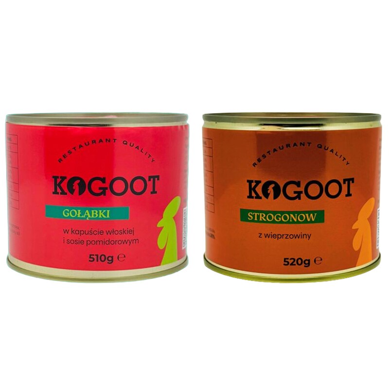 Żywność konserwowana Kogoot - Gołąbki 510 g, Strogonow 520 g