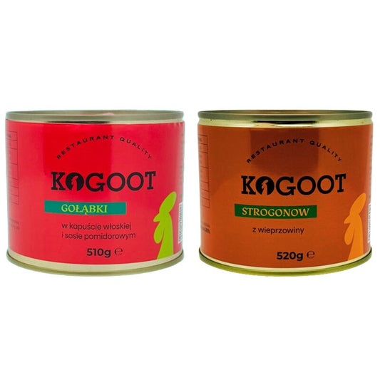 Żywność konserwowana Kogoot - Gołąbki 510 g, Strogonow 520 g