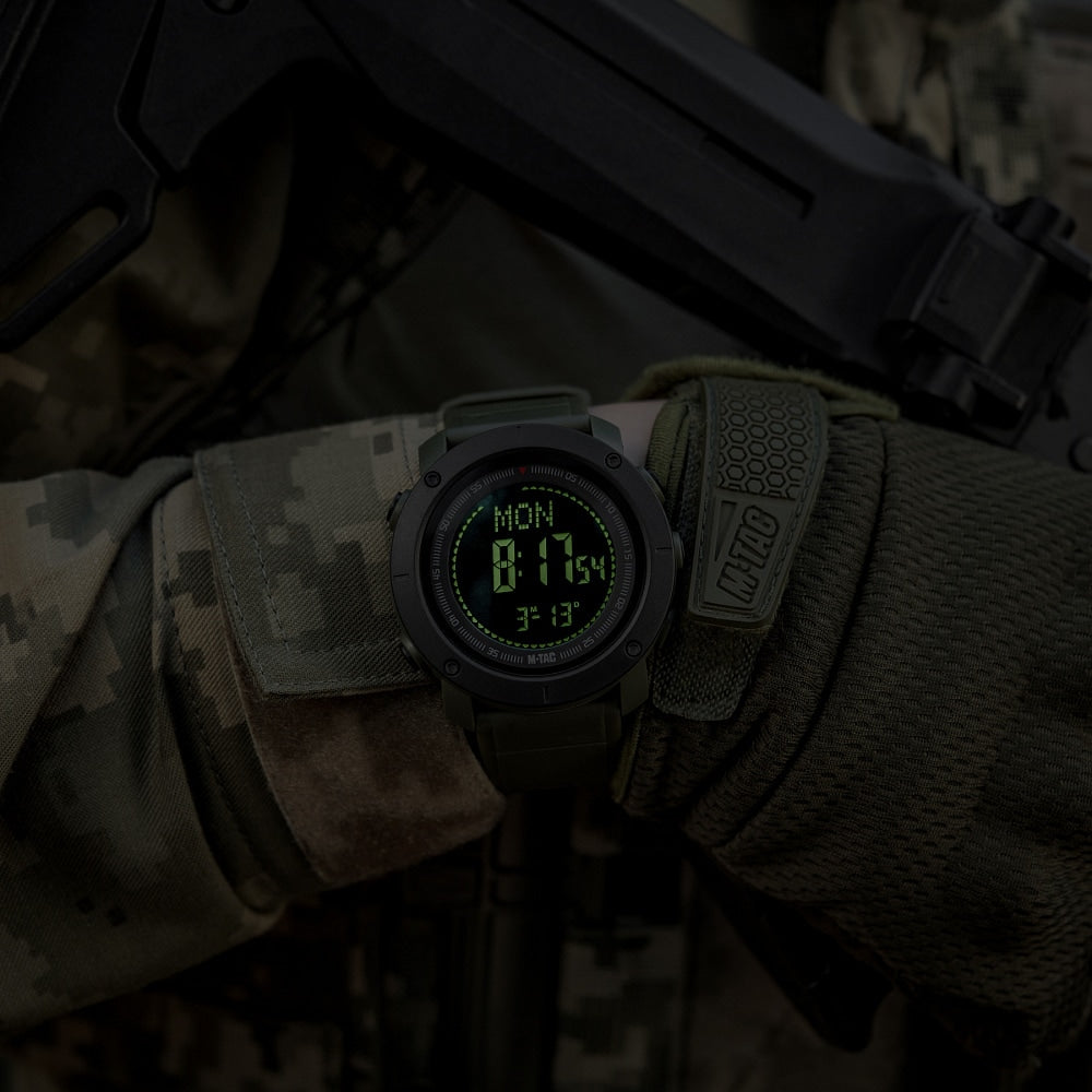 Zegarek taktyczny M-Tac z kompasem 2095 - Army Green